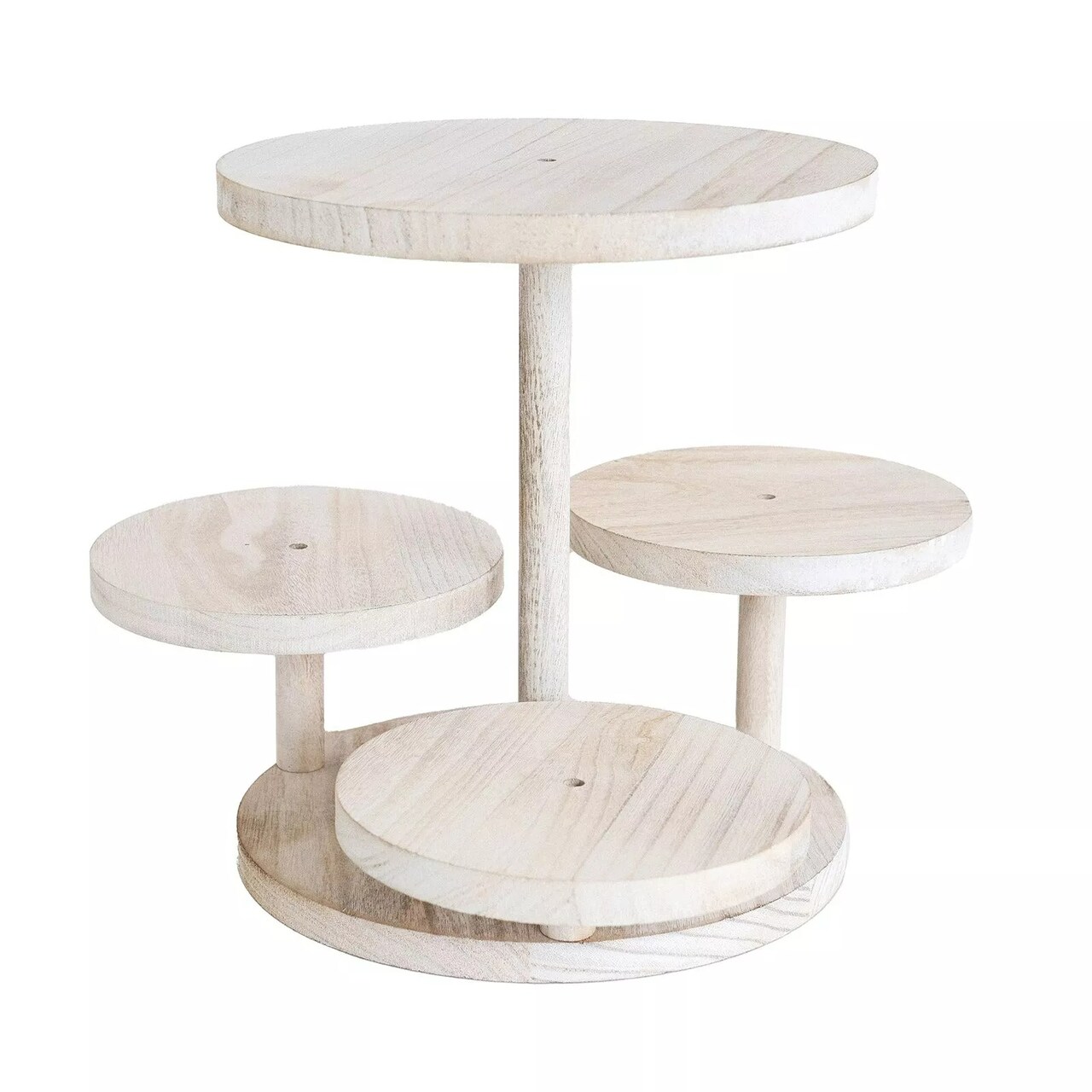 White 4-Tier 14" Wooden Cake Stand Round Trays Party Events Decorations Supplies